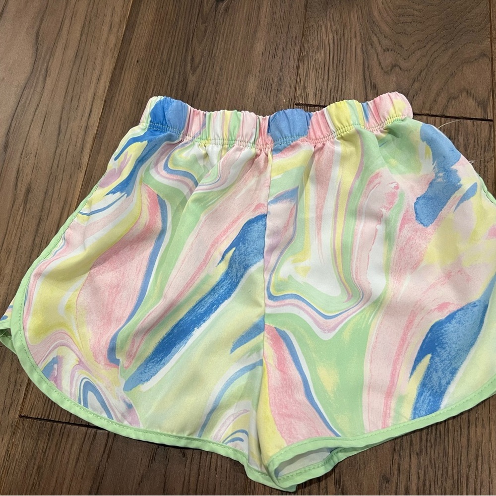 ID IDEOLOGY Little Girls Marble-Print Activewear Shorts 6X
